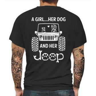 A Girl Her Dog And Her Jeep Mens Back Print T-shirt | Favorety CA