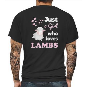 Girls Lamb Gift For Lamb Lover Just A Girl Who Loves Lambs Mens Back Print T-shirt | Favorety