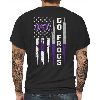 Go Tcu Horned Frogs American Flag Mens Back Print T-shirt | Favorety