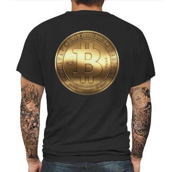 Gold Bitcoin Crypto Currency Mens Back Print T-shirt | Favorety UK