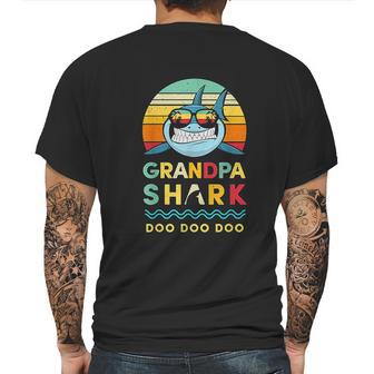 Grandpa Shark Gift For Grandfather Mens Back Print T-shirt | Favorety