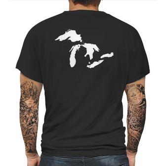 Great Lakes Detroit Michigan Mens Back Print T-shirt | Favorety CA