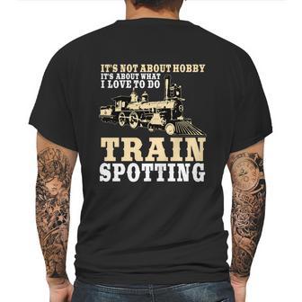 Great Trainspotter Saying Trainspotting Steam Locomotive Gift Graphic Design Printed Casual Daily Basic Mens Back Print T-shirt | Favorety AU