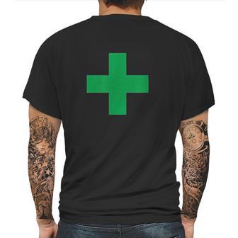 Green Medical Marijuana Cross Symbol Cannabis Medicine Mens Back Print T-shirt | Favorety DE