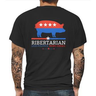 Grilling Dad Bbq Ribertarian Funny Politics Fathers Day Cute Gift Mens Back Print T-shirt | Favorety