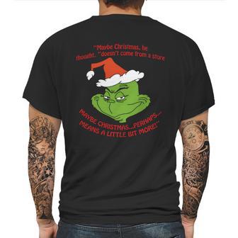 Grinch Funny T-Shirt Mens Back Print T-shirt | Favorety