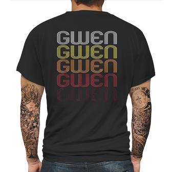 Gwen Retro Wordmark Pattern Vintage Style Mens Back Print T-shirt | Favorety UK