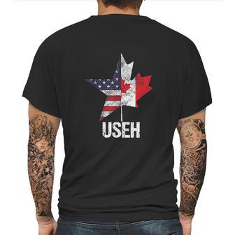 Half Canadian American Useh Canada Usa Flag United States Mens Back Print T-shirt | Favorety AU