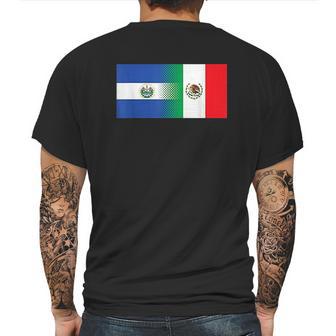 Half Mexican Half Salvadorian Flag Mexico El Salvador Mens Back Print T-shirt | Favorety UK