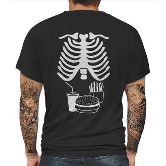 Halloween Rib Cage Skeleton Junk Food Belly Xray Mens Back Print T-shirt | Favorety UK