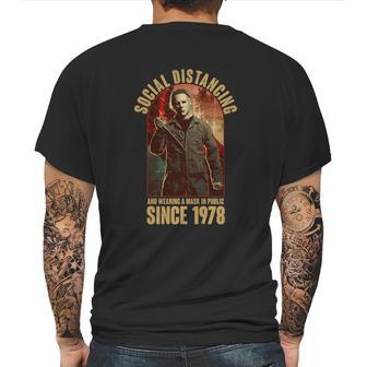 Halloween Social Distancing And Wearing A Mask Since 1978 Mens Back Print T-shirt | Favorety UK