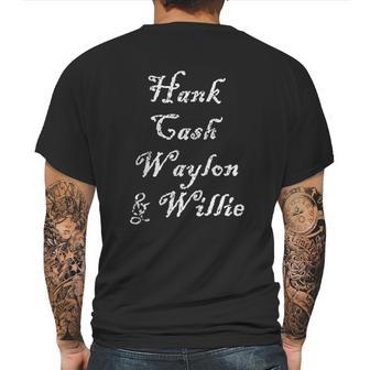 Hank Cash Waylon And Willie Mens Back Print T-shirt | Favorety