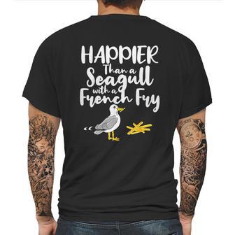 Happier Than A Seagull With A French Fry Funny Summer Mens Back Print T-shirt | Favorety CA