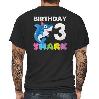 Happy 3Rd Birthday To Baby Shark With Wonderful Things Mens Back Print T-shirt | Favorety AU