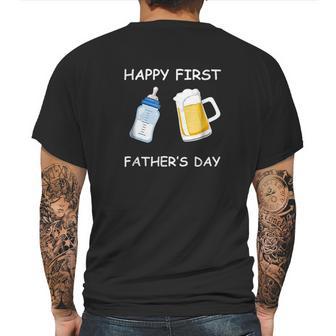 Happy First Fathers Day Funny Emoji Men Gift Mens Back Print T-shirt | Favorety DE