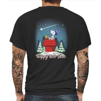 Happy New Year Snoopy Mens Back Print T-shirt | Favorety CA