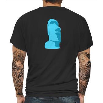 Hawaiian Luau Blue Moai Easter Island Tiki Mens Back Print T-shirt | Favorety AU