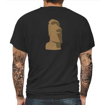 Hawaiian Luau Brown Moai Easter Island Tiki Gif Mens Back Print T-shirt | Favorety