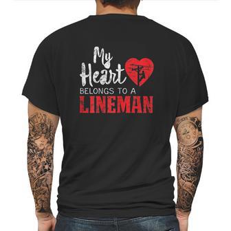 My Heart Belongs To A Electric Cable Lineman Mens Back Print T-shirt | Favorety UK