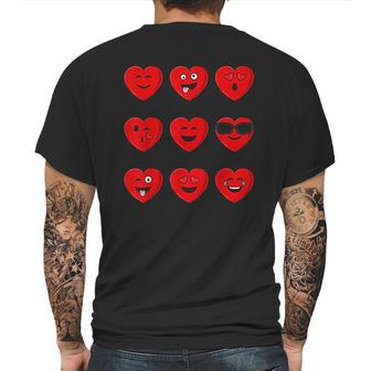 Heart Emojis Valentines Day Funny Emoticons Mens Back Print T-shirt | Favorety DE