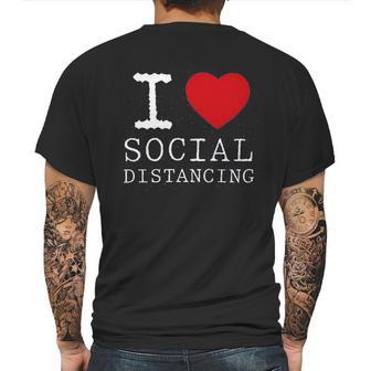 I Heart Social Distancing Funny Letter Graphic Mens Back Print T-shirt | Favorety AU