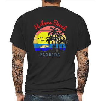 Holmes Beach Florida Vintage Retro Beach Sunset Mens Back Print T-shirt | Favorety