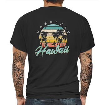 Honolulu Hawaii Aloha Hula Retro Vintage Sunset Summer Beach Mens Back Print T-shirt | Favorety