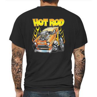 Hot Rod 55 Gasser Blown Jacked Up Flames Car Mens Back Print T-shirt | Favorety DE