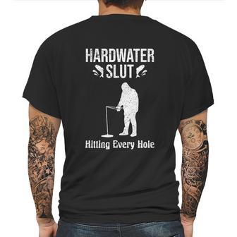 Ice Fishing Hardwater Slut Fisherman Gift Mens Back Print T-shirt | Favorety