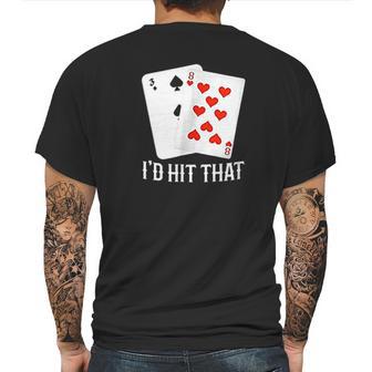 Id Hit That 11 Of Blackjack Cards Gambling Mens Back Print T-shirt | Favorety