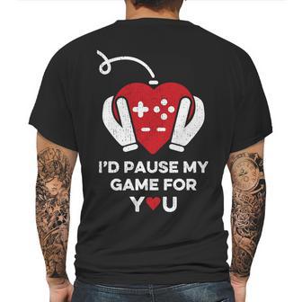 Id Pause My Game For You Valentines Day Controller Mens Back Print T-shirt | Favorety AU