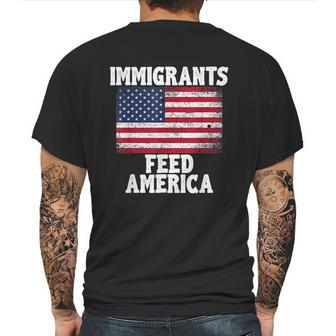 Immigrants Feed America With America Flag Mens Back Print T-shirt | Favorety UK