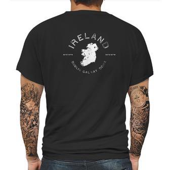 Ireland Map Dublin Galway Cork Graphic Vintage Retro Mens Back Print T-shirt | Favorety UK