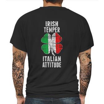 Irish Temper Italian Attitude St Patricks Shamrock Mens Back Print T-shirt | Favorety DE