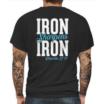 Iron Sharpens Iron Proveb Mens Back Print T-shirt | Favorety UK