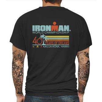 Ironman World Championship 40 Years Of Dreams Kailua-Kona Hawaii Mens Back Print T-shirt | Favorety