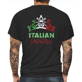 Italian Princess Tiara National Flag Mens Back Print T-shirt | Favorety UK