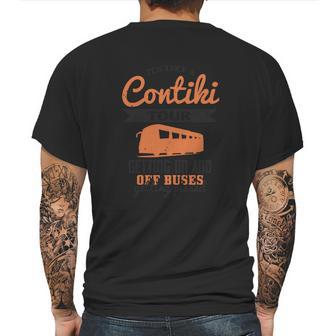 Its Like A Contiki Tour Getting On And Off Buses Getting Pissed Mens Back Print T-shirt | Favorety AU