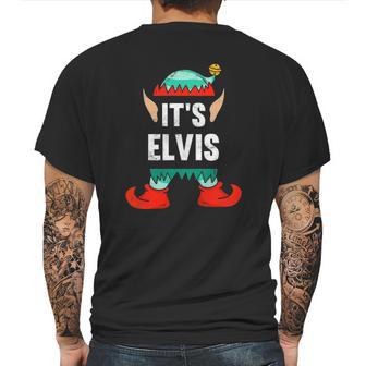 Mens Its Elvis Elf Personalized First Name Mens Back Print T-shirt | Favorety