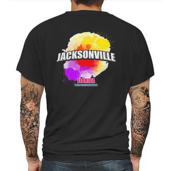 Jacksonville Colorful Retro Logo Mens Back Print T-shirt | Favorety UK