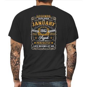 January 1982 Retro Vintage 40 Years Old 40Th Birthday Gift Mens Back Print T-shirt | Favorety DE