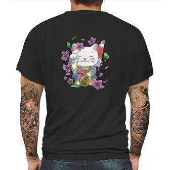 Japanese Maneki Neko Lucky Cat Mens Back Print T-shirt | Favorety DE