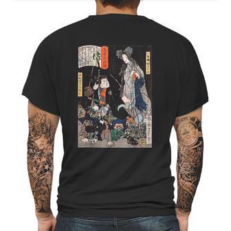 Japanese Retro Art Ninja Saving The Maiden Samurai Warrior Mens Back Print T-shirt | Favorety AU