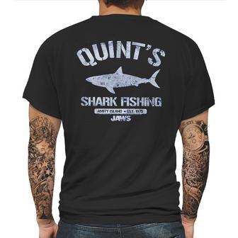 Jaws Distressed Quints Shark Fishing Royal Heather Mens Back Print T-shirt | Favorety