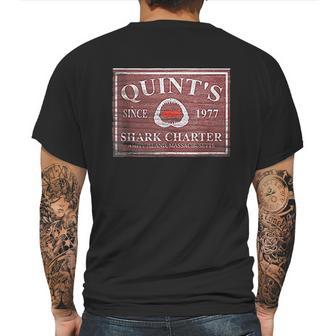 Jaws Quints Shark Charter Boat Since 1977 Wooden Sign Mens Back Print T-shirt | Favorety UK