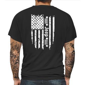 Jeep American Flag Mens Back Print T-shirt | Favorety