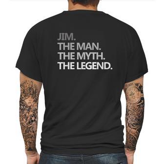 Jim The Man Myth Legend Mens Back Print T-shirt | Favorety CA