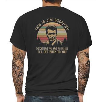 This Is Jim Rockford The Tone Leave Your Name And Message Mens Back Print T-shirt | Favorety CA