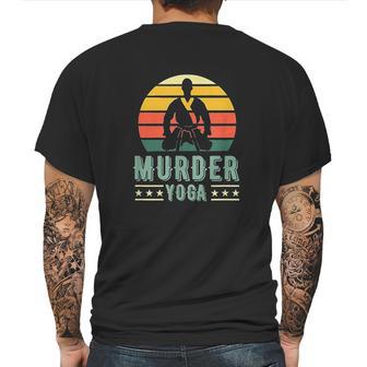 Jiu Jitsu Murder Yoga Vintage Sunset Funny Brazilian Gift Mens Back Print T-shirt | Favorety UK