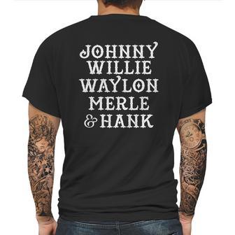 Johnny Willie Waylon Merle Hank Game Mens Back Print T-shirt | Favorety DE